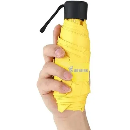 Mini Travel Umbrella for Sun &amp; Rain Small Compact Suit for Pocket with Case