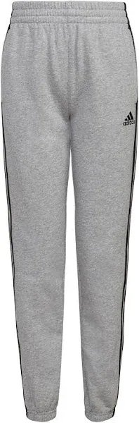 Adidas Big Boys Elastic Waistband Essential 3-Stripe Fleece Joggers - Medium Gray Heather