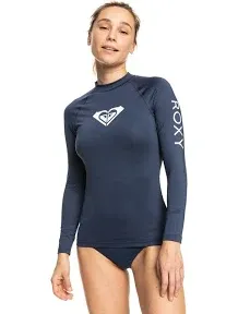 Roxy Whole Hearted Long Sleeve UPF 50 Rashguard Women's Swimwear Mood Indigo : XS