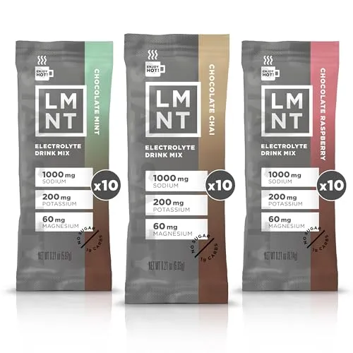 LMNT Chocolate Caramel Salt Electrolytes Hot Chocolate and Coffee Mixer