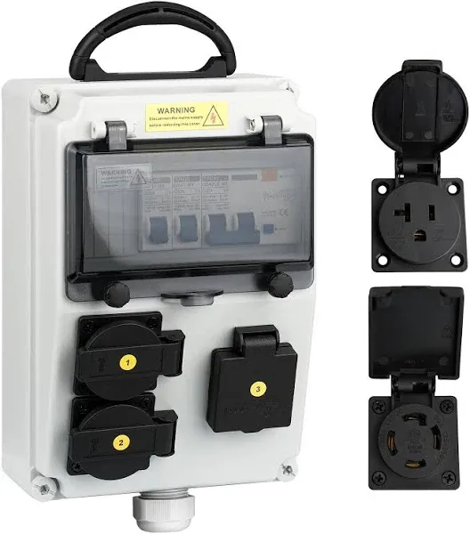 Electrical Outlet Box, Breaker Electrical Box, with IP44 NEMA L14-30 &amp; NEMA 5...