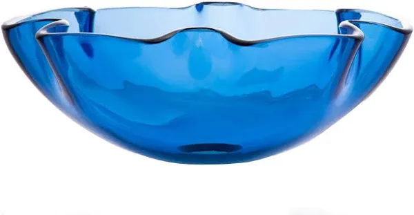 Eden Bath EB_GS50 Blue Wave Rim Tempered Glass Vessel Sink