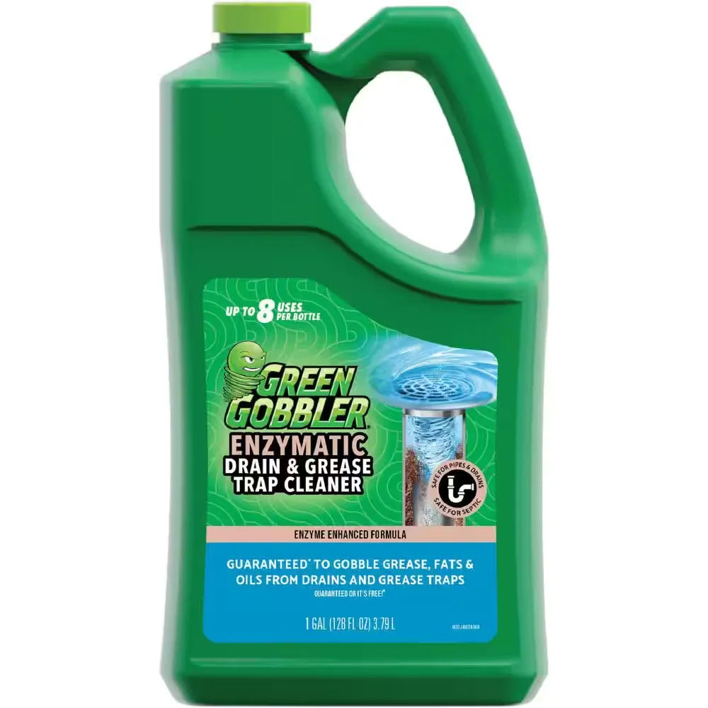 Green Gobbler Enzyme Drain Cleaner | Controls Foul Odors & Breaks Down Grease, Paper, Fat & Oil in Sewer Lines, Septic Tanks & Grease Traps | 1 Gallon