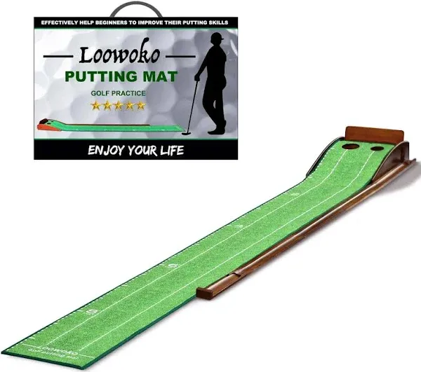 Indoor Putting Green with Ball Return, Golf Practice Training Equipment Putti...