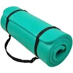 BalanceFrom Fitness GoCloud 1" Extra Thick Exercise Mat w/Strap, Green(Open Box)