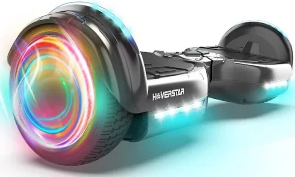 HOVERSTAR Newest Bluetooth Hoverboard Chrome Color Hover Board Led Wheels Self Balancing Scooter with Built-in Speaker for Kids