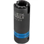 Klein Tools 66031 3-in-1 Slotted Impact Socket, 12-Point, 3/4 and 9/16"