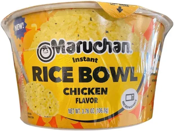 Maruchan Microwavable Chicken Rice Bowl, Instant Rice, 3.76 Oz, 6 Count