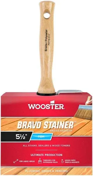 Wooster F5119 Bravo Stainer™ Bristle/Poly Paint Brush