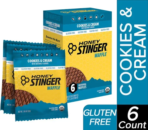 Honey Stinger Gluten Free Cookies Cream Waffle