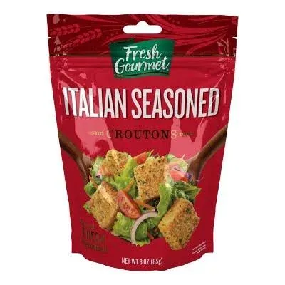 Fresh Gourmet Homestyle Italian Seasoned Crouton, 3 Ounce Bag -- 15 per case