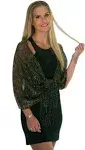 Shawls and Wraps for Evening Dresses, Metallic Sparkle Womens Wedding Black Gold Shawl