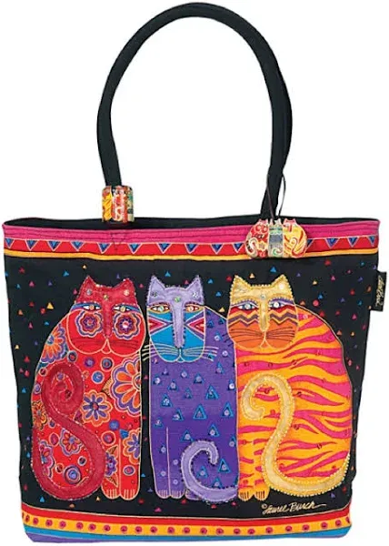 Laurel Burch Shoulder Zipper Top, 19 by 5 by 15-Inch, Feline Friends