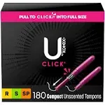 U by Kotex Click Multipack Tampons, Compact, Regular/Super Absorbency, Unscented