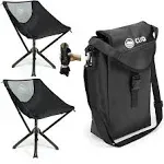 CLIQ Portable Chair - Lightweight Folding Chair for Camping - Supports 300 Lbs - Perfect for Outdoor Adventures - Black Bundle