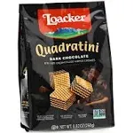 Loacker Quadratini Bite Size Wafer Cookies, Dark Chocolate - 8.82 oz bag