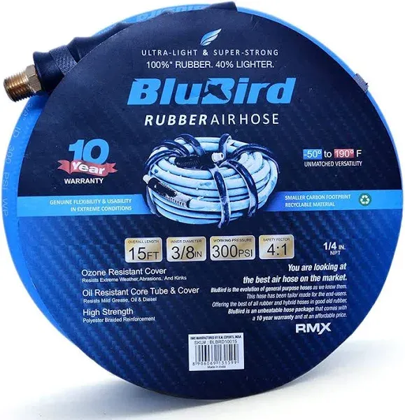 BluBird 1/2 in. x Rubber Air Hose