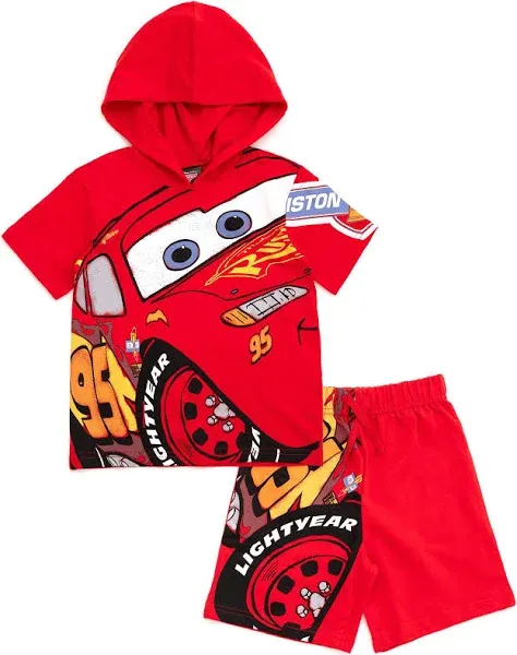 Kid Disney Hooded T-Shirt and French Terry Shorts Outfit Set Toddler to