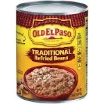 Old El Paso Traditional Canned Refried Beans 16 Oz. (Pack of 12)