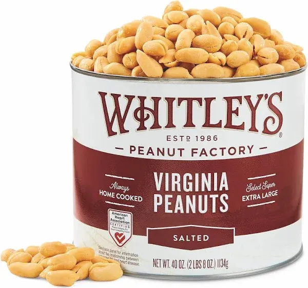 Whitleys Salted Virginia Peanuts Super Extra Large 'Home Cooked' Virginia Peanuts (32 Ounce Tin)