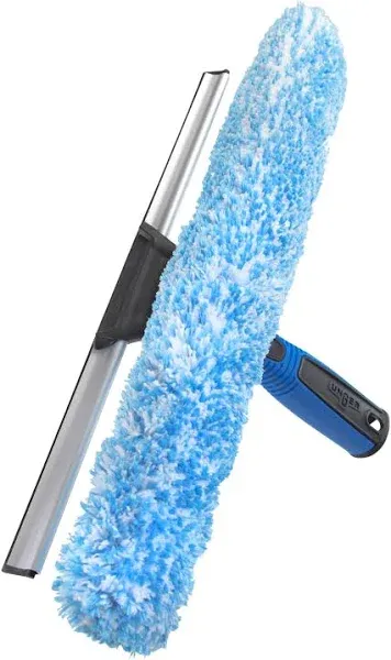 14 inches x 2-in-1 outdoor Window Cleaner Squeegee &amp; Scrubber Combi Washable