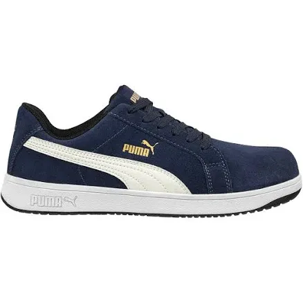 Puma Safety Iconic Suede Low EH SR Comp Toe 11 Men's Navy