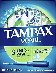 Tampax Pearl Super Absorbency Unscented Tampons - 18 count