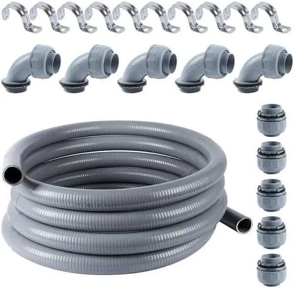 Etokfoks 1-1/2 in. x 25 ft. Gray PVC Flexible Liquid Tight ENT