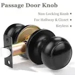 Probrico (3 Pack) Round Passage Door Knob(Non-Locking Knobs), Keyless Doorknobs Interior/Exterior Door Lockset,Passage Knobs for