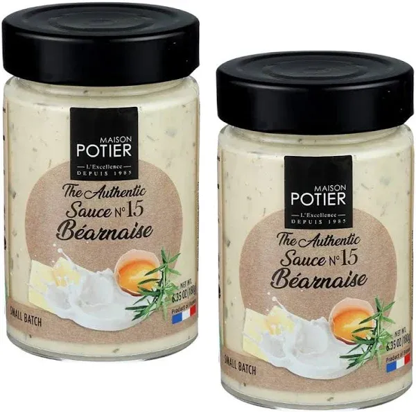 Maison Potier Bearnaise Sauce The Authentic No 15 Glass Jar (2-Pack)