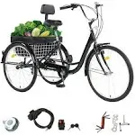 VEVOR Adult Tricycles Bike, 7 Speed Adult Trikes, 20 Inch Three-Wheeled Bicycles