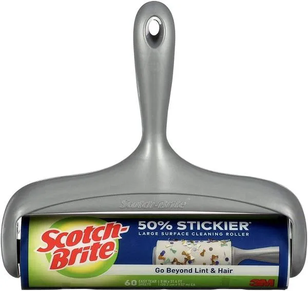 Scotch-Brite Large Surface Lint Roller 50% Stickier - 60 Sheets