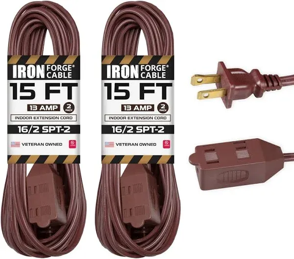 Iron Forge Cable Brown Extension Cord 2 Pack