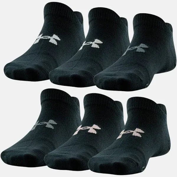 Under Armour UA Essential 6Pk No Show Socks Petrol Blue Ast Women 6-10