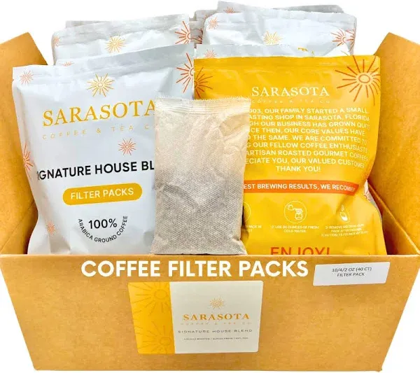 Ground Coffee In Filter Packs | Medium Roast Low Acid Mold Free Pouches | Bul...