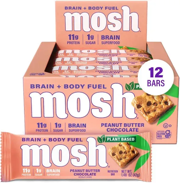 Mosh Peanut Butter Chocolate Plant Based Protein Bars