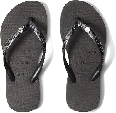 Havaianas Slim Crystal II Flip Flop in Black