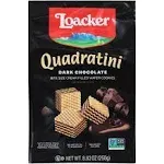 Loacker Quadratini Bite Size Wafer Cookies, Dark Chocolate - 8.82 oz bag