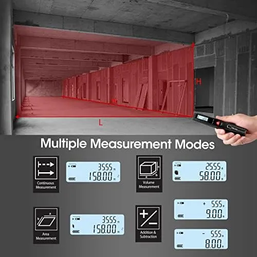 PREXISO Pocket Laser Measurement Tool 135Ft Laser Distance Meter  Laser Measure