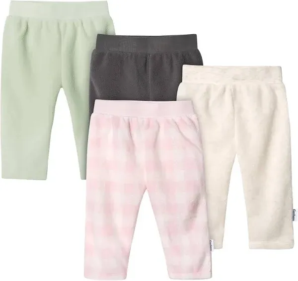 Gerber Baby Girls' Fleece Pants 4-Pack