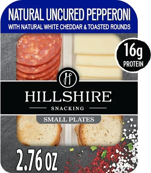 Hillshire Snacking Uncured Pepperoni with Natural White Cheddar Cheese Small Plates