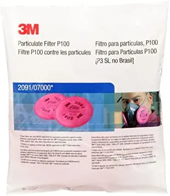 3M 2091 P100 Particulate Filter, 12 Pairs