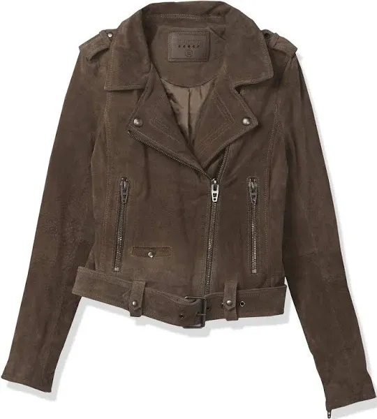 [BLANKNYC] womens Luxury Clothing Cropped Suede Leather Motorcycle Jackets, Comfortable & Stylish Coats