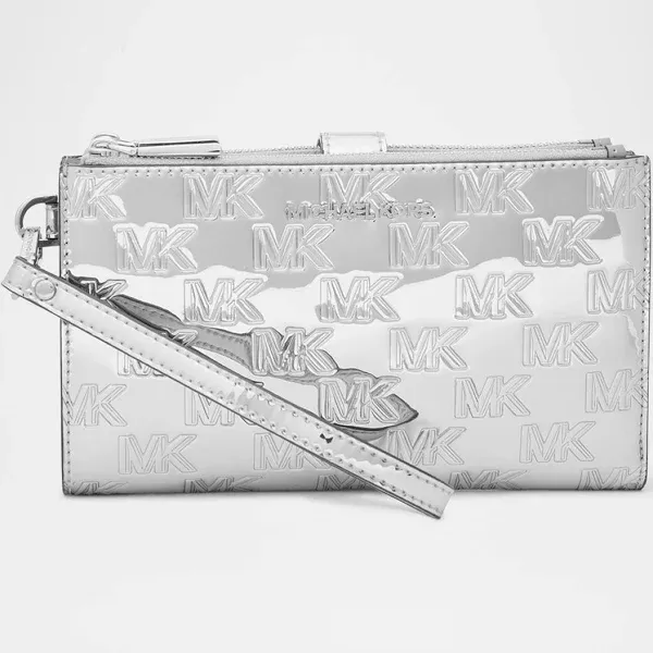 Jet Set Monogram Metallic Wristlet