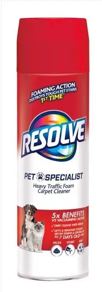 Resolve Pet Specialist Heavy Traffic Foam, Carpet Cleaner, 22oz