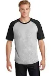 Sport-Tek T201 - Short Sleeve Colorblock Raglan Jersey XS Heather Grey/ Black