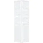 Kimberly Bay Traditional Louver Panel White Solid Core Wood Bi-Fold Door