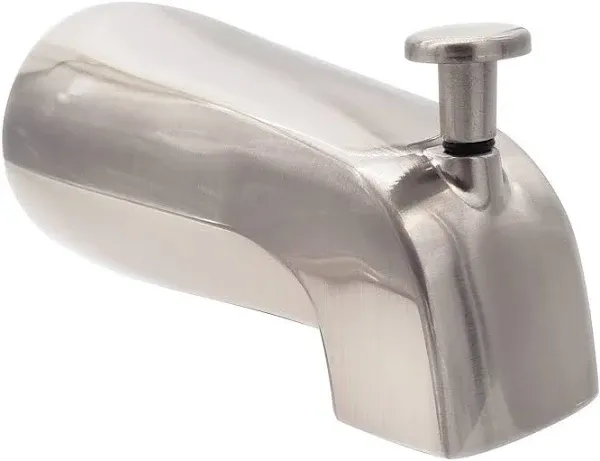 Westbrass E531D-1F-07 5-1/4" Reach Wall Mount Tub Spout with Front Diverter, Satin Nickel