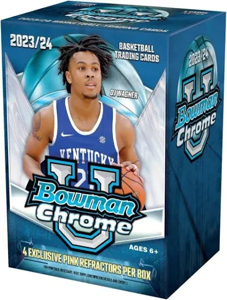 2023-24 Bowman University Chrome Basketball 7-Pack Blaster Box..