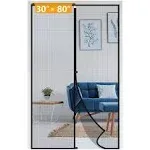 Yotache Fiberglass Magnetic Screen Door Fits Size 30" x 80", Black